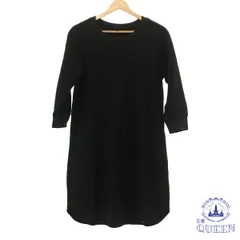 【訳アリ】 UNIQLO ユニクロ ワンピース コクーンライン ゆったり シンプル 長袖 ひざ丈 大きめサイズ レディース ブラック L 901-10974 送料無料 古着