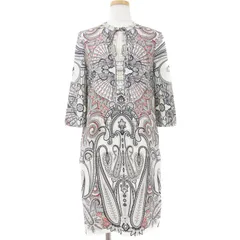 ETRO エトロ ワンピース サイズ:38(S) オフホワイト系 トップス ドレス ミニ丈 7分袖 キーネック ペイズリー 柄 プリント ウール シルク イタリア製 ブランド ハイカジュアル 大人 きれいめ 上品のサムネイル
