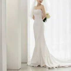 ウェディングドレス ドレス 白 前撮り 二次会ドレス ホワイト マーメイドライン 結婚式ドレス ロングドレス 花嫁ドレス トレーンライン ワンピース セクシー露背 旅行撮影ドレス 海外挙式 aiyilian04のサムネイル