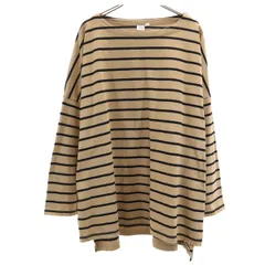 GAP ギャップ ボーダー柄 長袖 ボートネック バスクシャツ L ベージュ レディース 古着