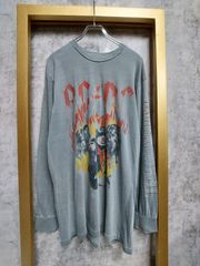 【US古着】AC/DC Long Sleeve T-Shirt / エーシー・ディーシー プリント ロック バンド 長袖 ロンT グレー M