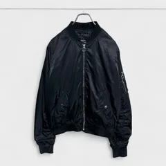 【美品】【ベルシュカ】『BERSHKA 』[MA-1] ミリタリージャケット ブルゾン ブラック (L) 商品A18 管理A