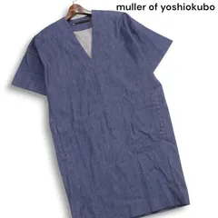 美品★ muller of yoshiokubo ミュラー オブ ヨシオクボ 春夏♪ 半袖 デニム ワンピース Sz.38　レディース 日本製のサムネイル