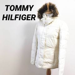 TOMMYHILFIGERクリーム色 ベルト付きダウンジャケット - メルカリ