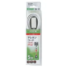 【 新品 未開封 】   ELPA 6極4芯･2芯兼用延長用モジュラーケーブル (5m) TEWE050 未使用 送料無料のサムネイル
