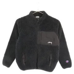 STUSSY (ステューシー) ×Champion チャンピオン ボア フリース ジャケット ブラック キッズのサムネイル
