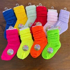 【キッズ】子供 のびのびルーズソックス ポップカラー  16〜22cm 日本製