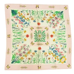GUCCI グッチ シルク100％ 蝶 チョウ フラワー 花柄 スカーフ