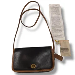 COACH コーチ OLD COACH オールドコーチ レザーショルダーバッグ 5042 バイカラー 80年代 90年代 ヴィンテージ ミニバッグ カジュアル アメリカ製 ブラック キャメル レディース ゴーゴー古着セントラルパーク名古屋店No.368Y