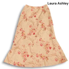 Laura Ashley ローラアシュレイ 秋冬 フェイク スウェード★ 花柄 フラワー 総柄 フレア ロング スカート Sz.7 レディース