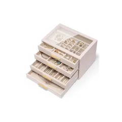 Vlando ジュエリーボックス 大容量 アクセサリーケース ジュエリー 収納 宝石箱 メイクボックス ピアス リング ネックレス イヤリング 小物入れ ボックス 引き出し ジュエリーバッグ レディース 彼女 女性 誕生日 記念日
