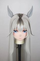 ☆即納 ハーフマスク 眼球付き カツラ付き NO.157 ドール ヘッド
