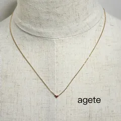 ★agete  アガット K18 ネックレス　ハート  レッド 送料込み  6450802