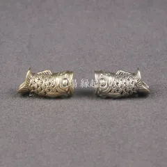 鯉 コイ フィッシュ 置物 オブジェ 小物 雑貨 インテリア 登竜門 立身出世 成功 強運 縁起物 ビーズ ブレスレット DIY 金運 魚 アクセサリー パーツ ゴールド シルバー 真鍮製 ミニチュア