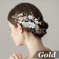 フラワーリーフコーム 4点セット◆ウェディング ブライダル 結婚式 ヘッドドレス ボンネ ヘアピン ヘアアクセサリー