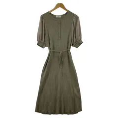 INDEX  インデックス ペチコート付き ニットワンピース sizeL/グレージュ