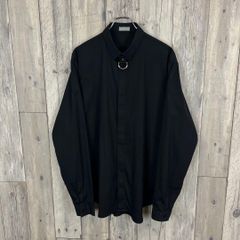 正規 ディオールオム 細身ドレスシャツ 黒 アクセントボタン タイニー