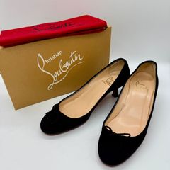 美品】クリスチャンルブタン パンプス 黒 スエード 35.5 22.5cm相当