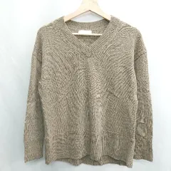 ◇ ⊇ green label relaxing UNITED ARROWS 長袖 Vネックニット サイズF ブラウン レディース E  【1412090045769】
