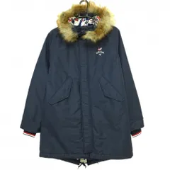 【超美品】キャロウェイ 中綿コート ネイビー×白 フード内側総柄 ジャケット ファー取り外し可  メンズ M ゴルフウェア Callaway