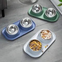 フードボウル おしゃれ 猫 犬 斜め 高さ 食器 フードスタンド エサ入れ 餌台 538k538のサムネイル