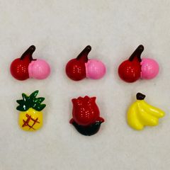 しるしボタン　チューリップ・フルーツ 6コセット　ハンドメイド
