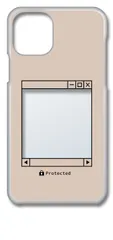 【新品未使用】iPhone11 アイフォン11 クリア ハードケース (ベージュ) レトロパソコン風 フォトフレーム くすみカラー カバー スマホケース cl-iphone11-406