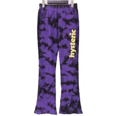 HYSTERIC GLAMOUR ヒステリックグラマー パンツ フレア パープル FREE リブパンツ タイダイ 柄パンツ ロゴ プリント ストレッチ ボトムス ズボン 楽ちん【レディース】のサムネイル