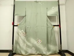 平和屋着物▼京の名門　じゅらく謹製　帝王紫　訪問着　駒刺繍　向かい鳥花文　暈し染め　金糸　正絹　逸品　AAAV3628ck