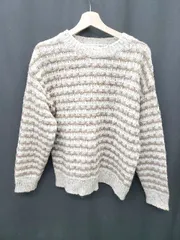 ◇ ⊇ POU DOU DOU プードゥドゥ 総柄 長袖 ニット セーター サイズM ベージュ ブラウン マルチ レディース P 【1408200037700】