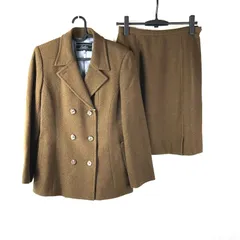 レリアン Leilian セットアップ スカート ラメ入り スリット ブラウン系 11サイズ 918155