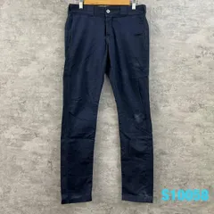 Dickies ダークネイビー スキニー ストレート ジップフライ ワークパンツ 30×32 実寸W33 WP801DN USA 海外輸入 古着 S10058