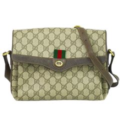 本物 グッチ GUCCI オールドグッチ シェリーライン GGスプリーム ショルダーバッグ ポシェット ベージュ Shelly Line バッグ 中古 【フォロー割】