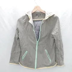◇ ⊇ DoCLASSE ドゥクラッセ フードナイロン 長袖 フルジップパーカー サイズL ブラウン系 レディース E  【1506130013846】のサムネイル