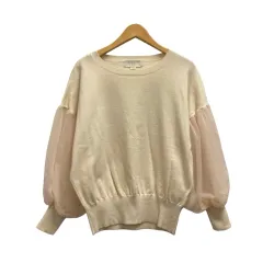 ビーミングバイビームス B:MING LIFE STORE by BEAMS ニット セーター 長袖 クルーネック 無地 チュール アイボリー レディース