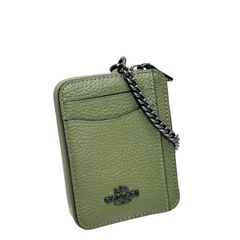 コーチ 財布 レディース COACH OUTLET コインケース ペブルド レザー ジップ カード ケース 6303 QBMGR ミリタリーグリーン