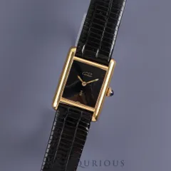 カルティエ マストタンクSM 手巻き Cal.78-1 925 革 純正尾錠（GP）ブラックオニキス文字盤 オーバーホール済みのサムネイル