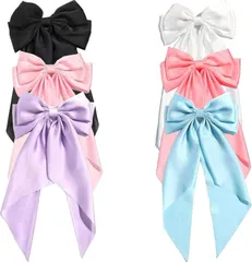 ヘアアクセサリー 大きめ 蝶結びヘアークリップ 髪留め ヘアクリップ おしゃれ エレガント バレッタ ヘアピン ウェディング リボン ヘッド 髪飾り 6色 結婚式 和装