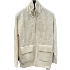 未使用品◎HERMESエルメス　ジップニットジャケット/ポケット付き/38