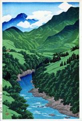 絵画 油絵 画家 早川周一 肉筆真画 F8 風景画 攻橋と渓流 - メルカリ