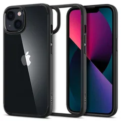 Spigen iPhone 13 ケース クリア 耐衝撃 黄変防止 TPU バンパーケース 2重構造 米軍MIL規格取得 すり傷防止 ワイヤレス充電対応 ウルトラ・ハイブリッド ACS03523 (マット・ブラック) 0