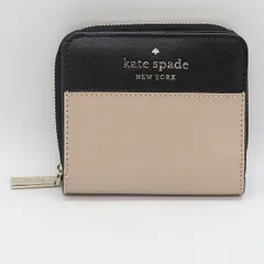 良品 ケイトスペード 折り財布 レザー アイボリー/ブラックカラー 財布 コインケース カードケース ブランド小物 2000000 NSK MST