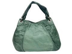 monet オーストリッチ ミントグリーン ハンドバッグ エスニックレザー
