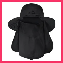 ★売れ筋★ 日よけ 帽子 メンズ レディース サファリハット 農作業 UVカット帽子 紫外線対策 熱中症対策 フェイスマスク アウトドア 釣り キャップ 日よけ帽子 y4