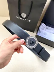 【今日特価】Versace メダサ レザーベルト-3