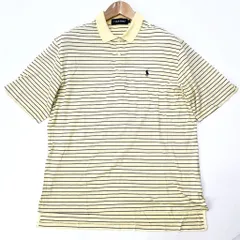 ポロゴルフ ☆ POLO GOLF RALPH LAUREN イエロー ボーダー ポロシャツ L ゴルフ 定番 アメカジ 様々なシーンで活躍♪ 古着MIX■A216