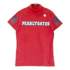 サイズ：2 PEARLY GATES パーリーゲイツ  半袖ハイネックTシャツ フロントロゴ レッド系 [240001629506]# ゴルフウェア レディース ストスト