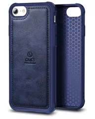 【人気商品】』〔 職人魂、こだわりの設計、上質 レンズ保護、滑り止め 〕 · 黄ばみなし 画面 清潔感 『 フィット感 超耐衝撃 米軍MIL規格 軽·薄 レザーケース カバー SE/8/7/6s/6 （ iPhone 星空ブルー) ONES