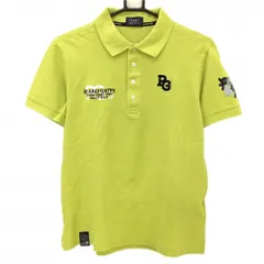 【美品】パーリーゲイツ 半袖ポロシャツ　ライトグリーン×ネイビー 35周年 後ろビッグプリント メンズ 5(L) ゴルフウェア PEARLY GATES