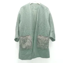 ◇ Mila Owen カジュアル秋冬素材 ファーポケット　お出かけ 長袖 コート サイズ1 グリーン レディース E  【1309040087699】